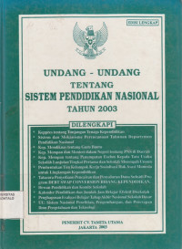 Undang - Undang tentang sistem pendidikan Nasional tahun 2003