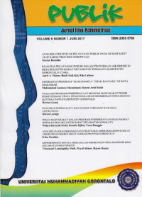PUBLIK : jurnal ilmu administrasi Vol. 6 Nomor 1 Juni 2017