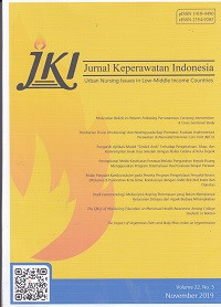 JKI Jurnal Keperawatan Indonesia ; Urban Nursing Issues In Low _ Middle Income Countries ; Volume 22, No. 3 November 2019