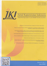 JKI Jurnal Keperawatan Indonesia : Urban Nursing Issues In Low - Middle Income Countries ; Volume 23,No. 2 July 2020