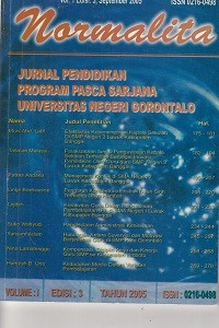 Normalita; Jurnal Pendidikan Program Pasca Sarjana Universitas Negeri Gorontalo